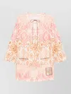 Zimmermann Aster Print Long Sleeve Linen Shift Dress In Multi