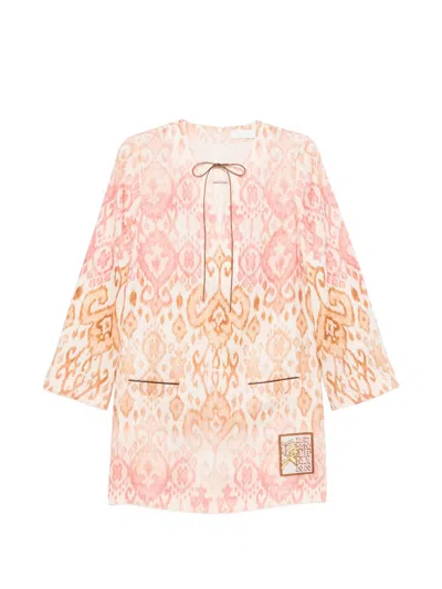 Zimmermann Aster Linen Mini Dress In Pink