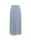 Zimmermann Aster Metallic Flared Ottoman Stitch Sweater Skirt In Blue