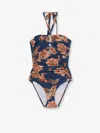 Zimmermann Full Coverage Swim Top With Removable Cups And Halter Tie In Multi