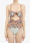 Zimmermann Aster One-piece Floral Swimsuit In Multi