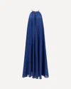 Zimmermann Womens Dark Cobalt Aster Gathered-bead Silk Maxi Dress In Blue