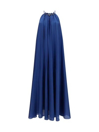 Zimmermann Aster Pleated Pearl Dress In Blue
