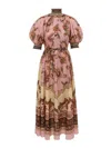 Zimmermann Womens Mauve Jacobean Aster Billow Silk Maxi Dress Xl In Multi