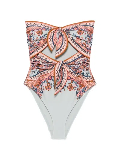 Zimmermann Aster Printed Swimsuit In Multi