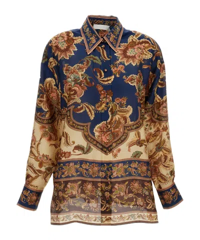 Zimmermann Printed Shirt In Brown