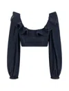 Zimmermann Aster Ruffled Top In Blue