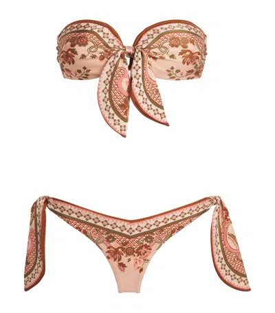 Zimmermann Aster Scarf Bandeau Bikini In Multi