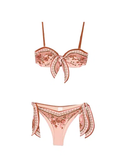 Zimmermann Aster Scarf Bikini Set In Multi