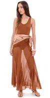 Zimmermann Aster Scarf-detailed Knit Maxi Dress In Brown