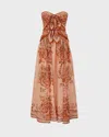 Zimmermann Womens Pink Paisley Floral Aster Scar Silk Midi Dress Xl In Pink