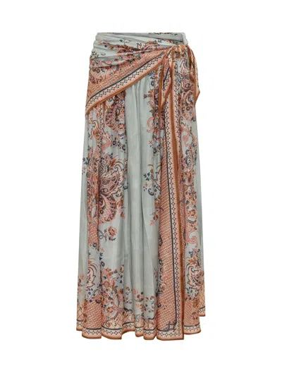 Zimmermann Aster Scarf Mini Skirt In Multi