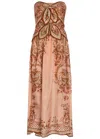 Zimmermann Womens Pink Paisley Floral Aster Scar Silk Midi Dress Xl In Brown