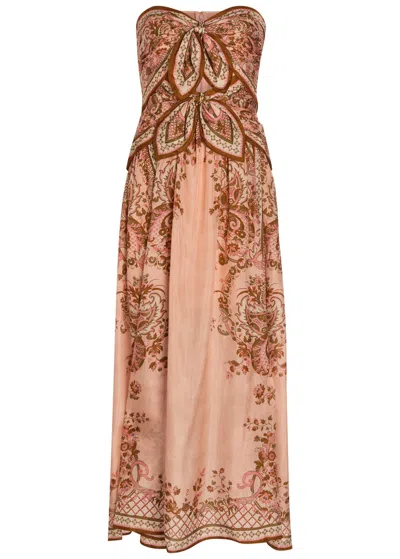 ZIMMERMANN ZIMMERMANN ASTER SCARF PRINTED CUT-OUT SILK MIDI DRESS