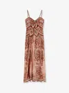 Zimmermann Womens Pink Paisley Floral Aster Scar Silk Midi Dress Xl In Multi