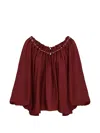 Zimmermann Blouse Aster With Ruffles And Beads In Black