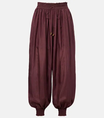 Zimmermann Aster Elasticated-waistband Trousers In Purple