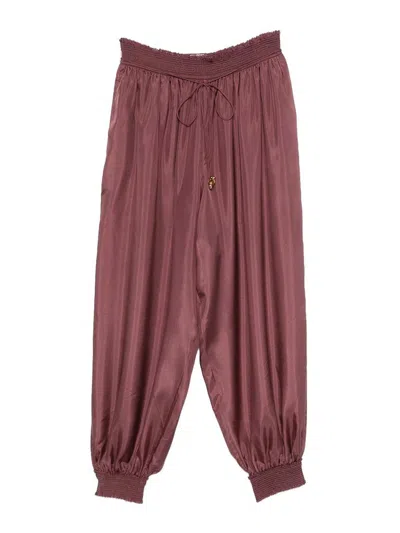 Zimmermann Aster Silk Trousers In Purple