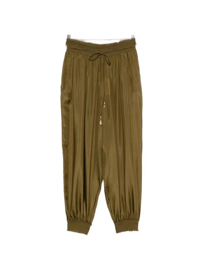 Zimmermann Aster Silk Trousers In Green