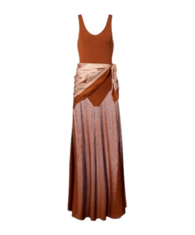 Zimmermann Aster Silk-trimmed Maxi Dress In Brown