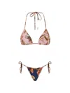 Zimmermann Womens Aster Floral Spliced Bikini Set Xs In Multi