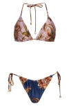 Zimmermann Womens Aster Floral Spliced Bikini Set Xs In Multi