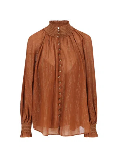 ZIMMERMANN ASTER STRIPED BUTTONED SHIRT