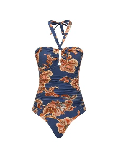 Zimmermann Aster Swimsuit In Blue