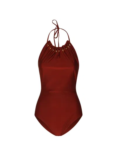 Zimmermann Aster Swimsuit In Brown