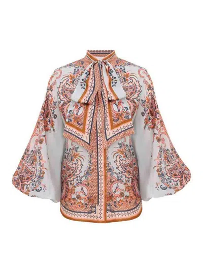 ZIMMERMANN ASTER TIE NECK BLOUSE
