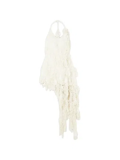 Zimmermann Asymmetric Embellished Dress In White