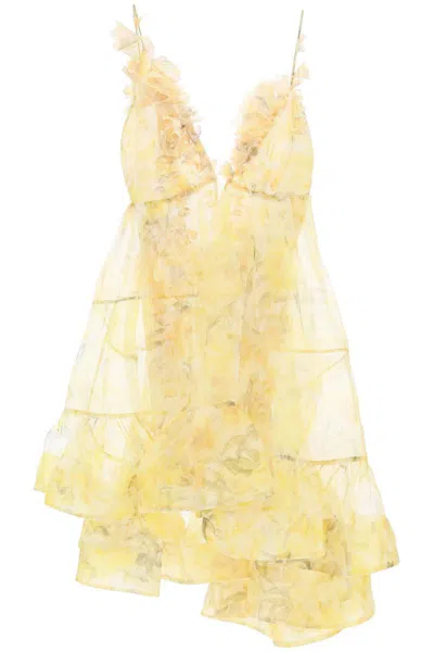 Zimmermann Asymmetric Mini Dress In Yellow