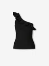 Zimmermann Asymmetric Ruffle Top In Black