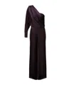 Zimmermann Illustration Asymmetric Satin One-shoulder Gown In Black