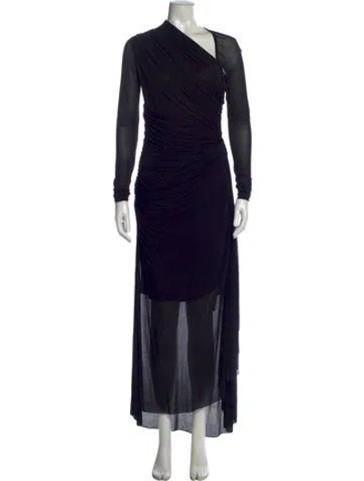 Pre-owned Zimmermann Asymmetrical Long Dress In Black