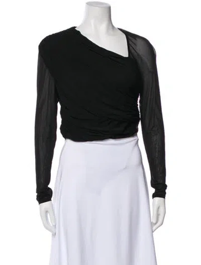 Pre-owned Zimmermann Asymmetrical Long Sleeve Blouse In Multi