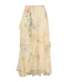 Zimmermann Yellow Illuminate Asymmetric Maxi Skirt In Nude