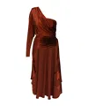 Zimmermann Illustration Draped Asymmetric Satin Top In Brown