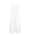 Zimmermann August Broderie Linen Midi Dress In Ivo Ivory