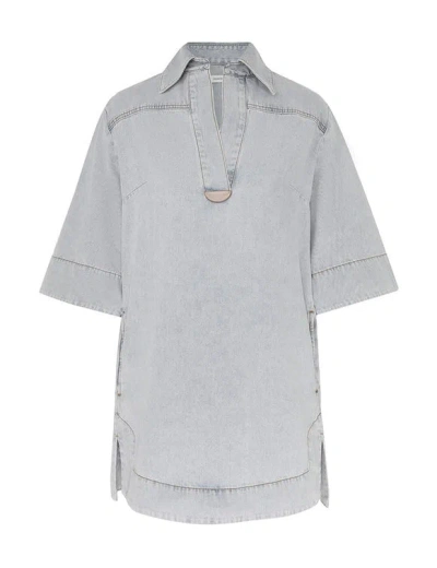 Zimmermann August Denim Tunic Dress Storm Blue