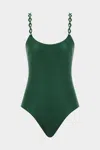 Zimmermann August Diamond Trim One-piece In Forest Green