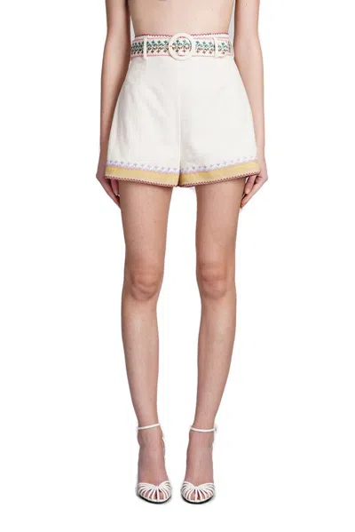 Zimmermann August Embroidered Shorts In Multi