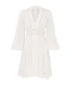 Zimmermann + Net Sustain August Guipure Lace-trimmed Gathered Linen Mini Dress In White