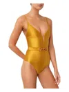 Zimmermann August Belted One-piece Swimsuit In Gold