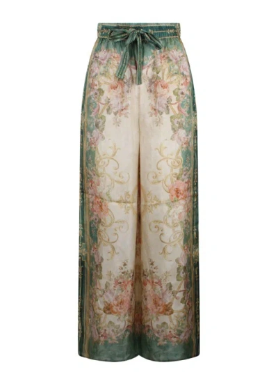 Zimmermann August Relaxed Trouser In Green