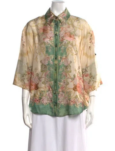 Pre-owned Zimmermann August Silk Blouse In Neutral