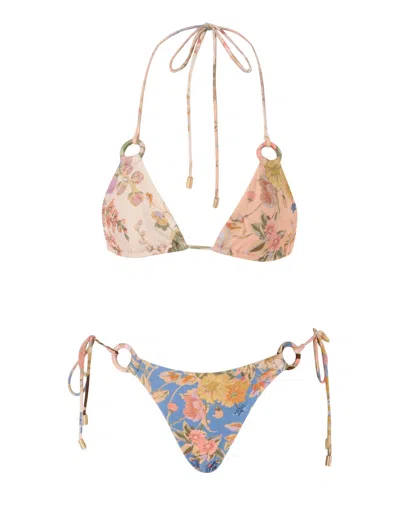 Zimmermann August Spliced Ring Tie Bikini Spliced In Multi