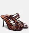 Zimmermann Aura 85 Patent Leather Mules In Burgundy