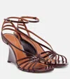 Zimmermann Aura 85 Patent Leather Wedge Sandals In Burgundy