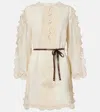 Zimmermann Awaken Long Sleeve Lace Trim Linen Minidress In White